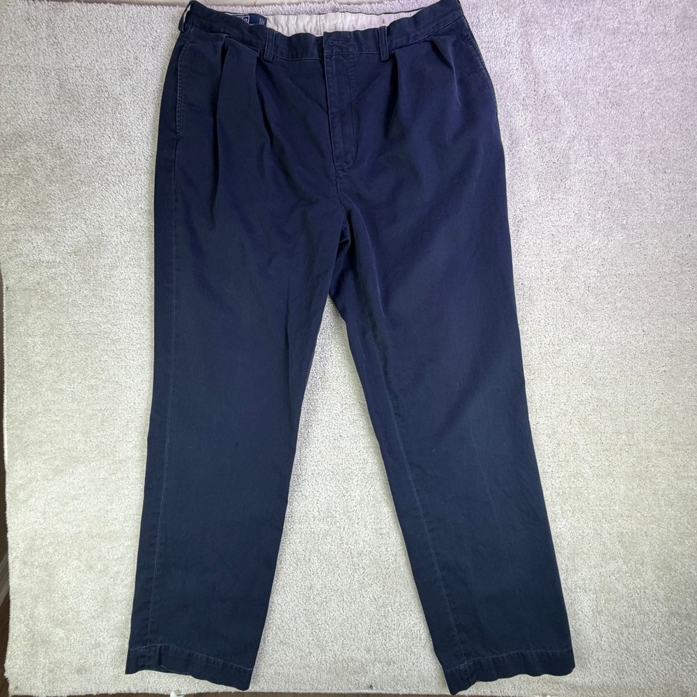 Vtg Polo Ralph Lauren Andrew Pant Mens 38 (Fits as 37) Blue Pleated Chino 90s